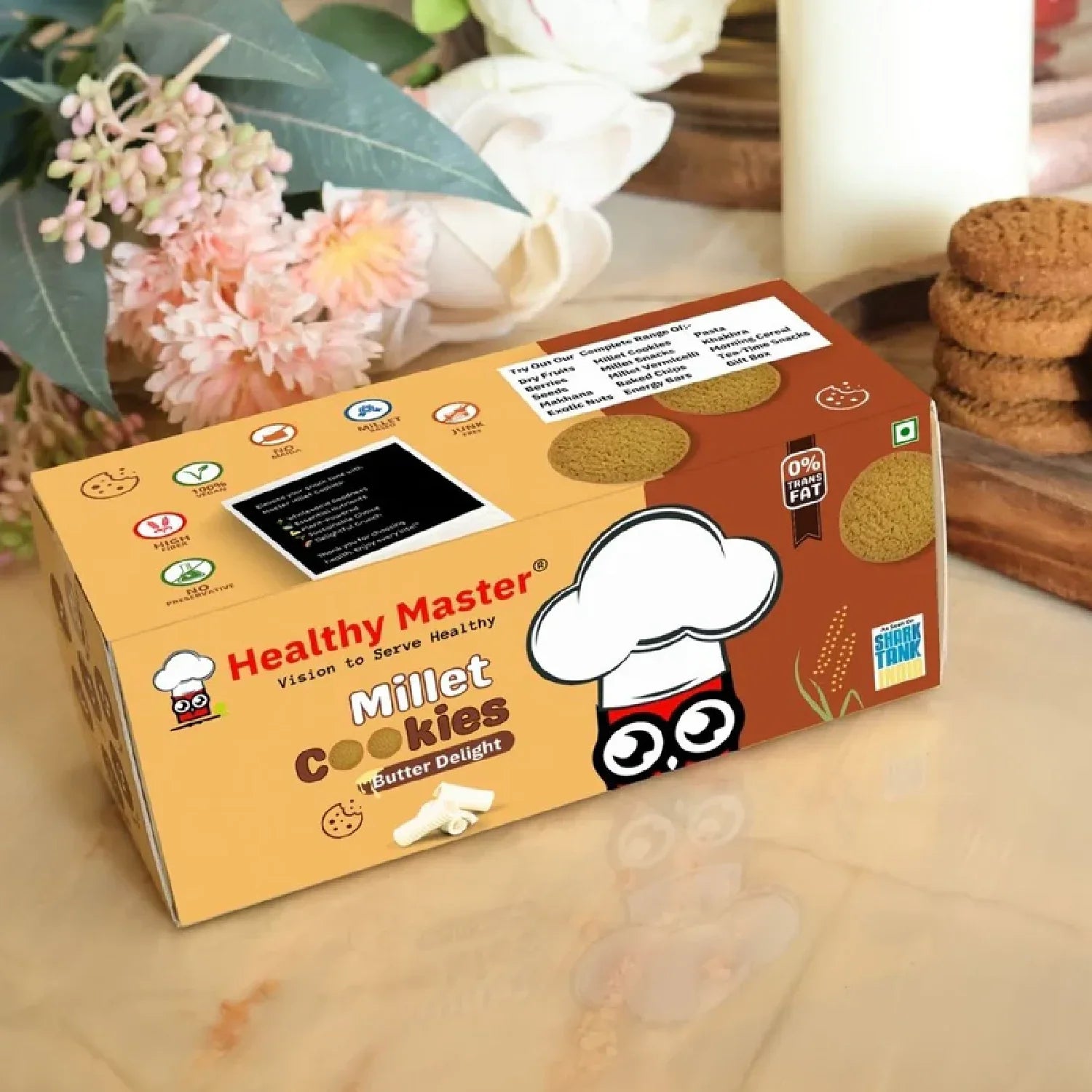 Healthy Master Millet Cookies Butter Delight – 0% trans fat, no preservatives, wholesome Indian snack with jaggery sweetener