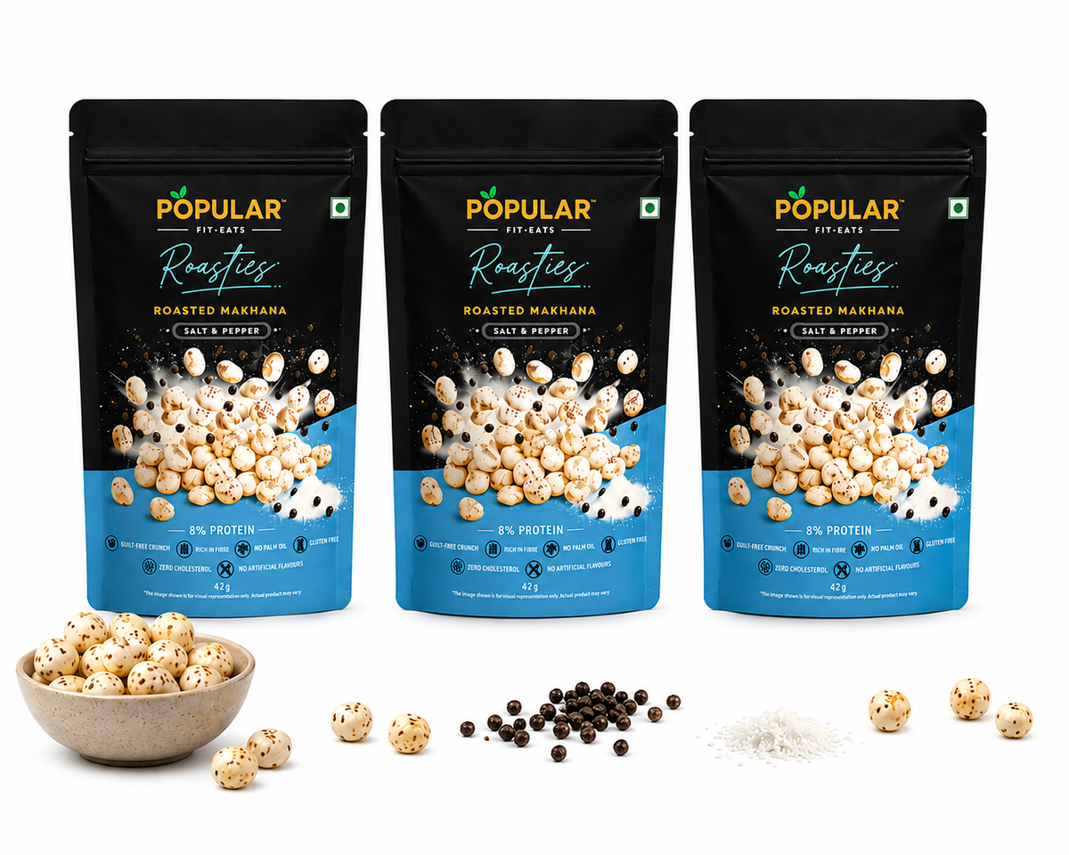 Roasties Makhana (Foxnut)  – Salt & Pepper (Pack of 1/3/5)