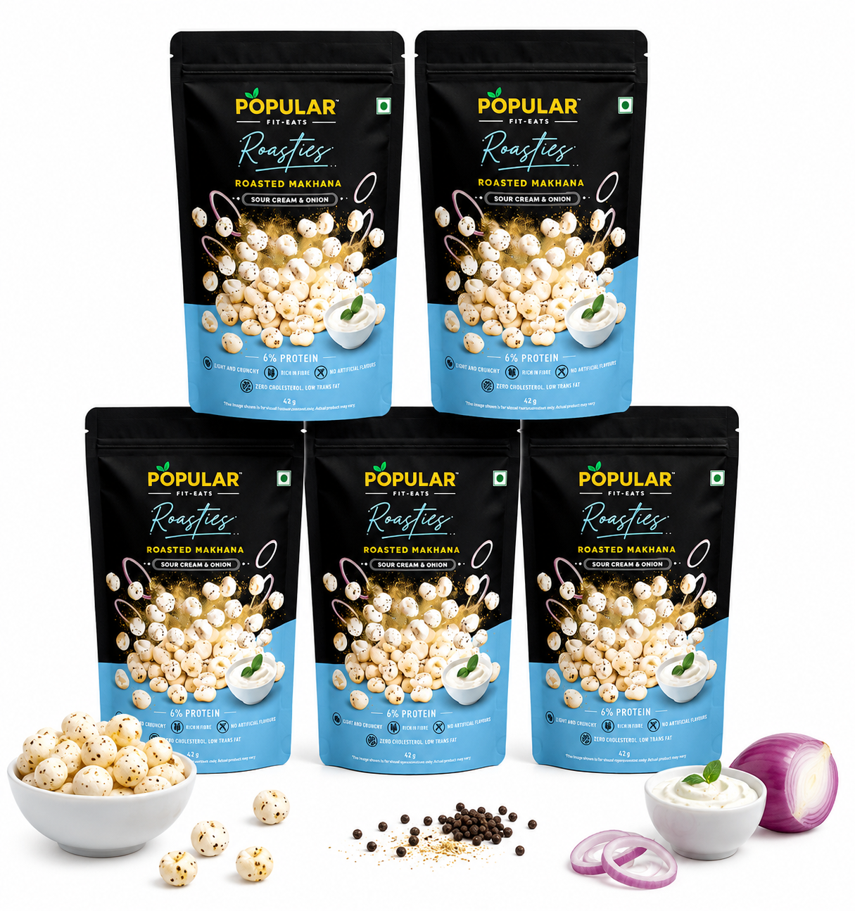 Roasties Makhana (Foxnut) - Sour Cream & Onion (Pack of 1/3/5)